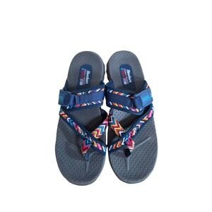 Skechers Reggae Zig Swag Outdoor Lifestyle Sandals Size 11 Multi Chevron 48228